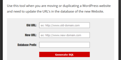 MySQL generator to help when moving a WordPress Database